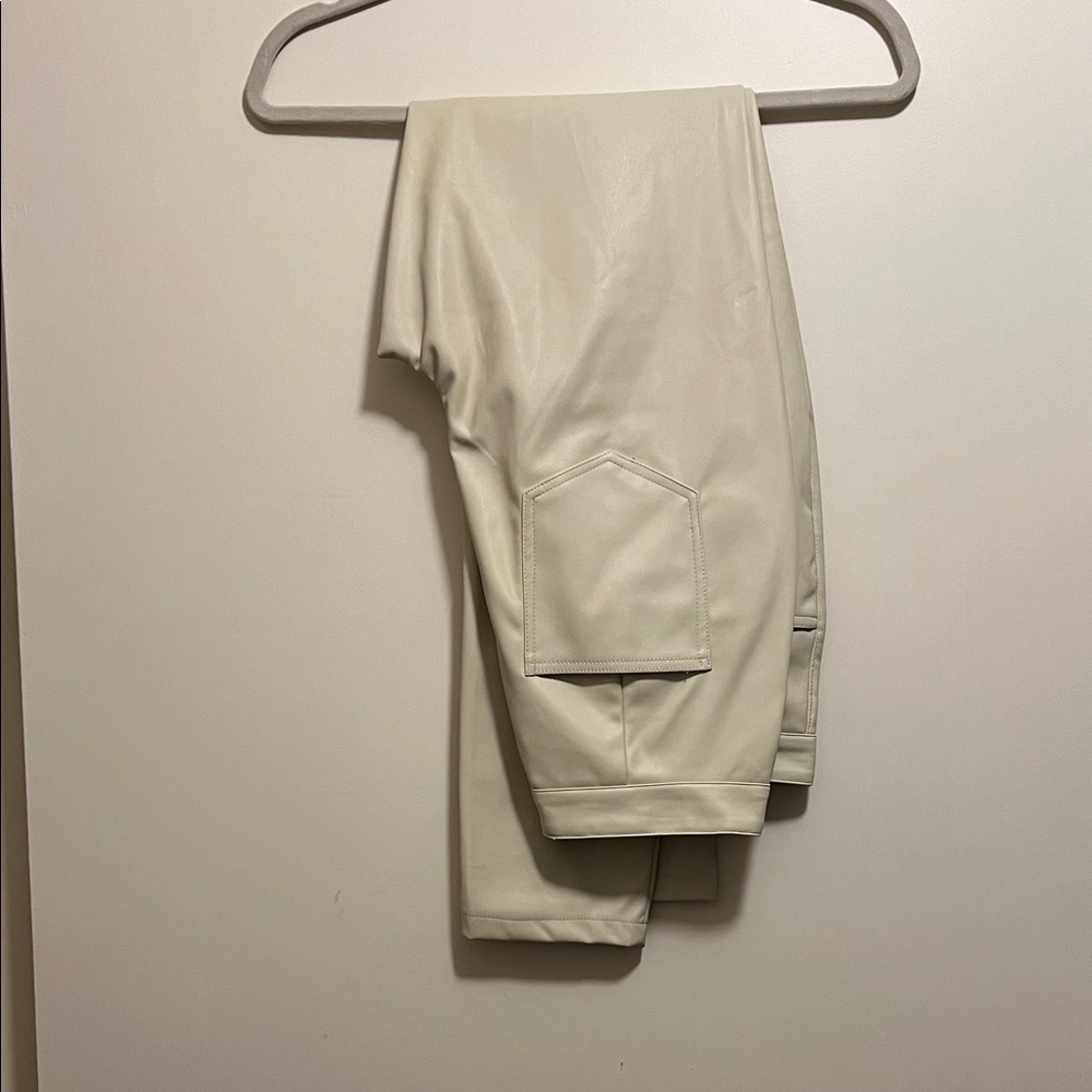 PrettyLittleThing Cream Straight Leg Pants